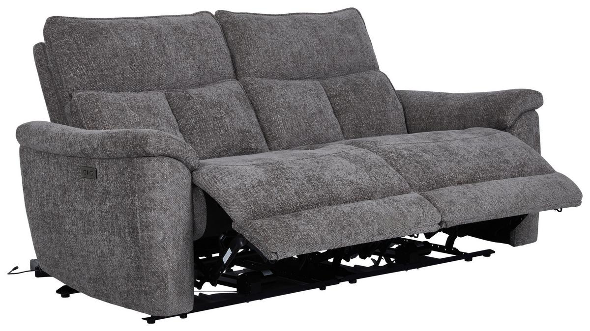 3-Sitzer-Sofa mit Relaxfunktion Tokio Grau - Grau, MODERN, Holz/Textil (200/96,5/102cm)