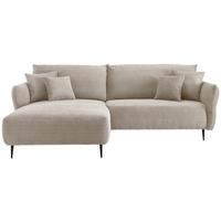 Ecksofa Vanilla Beige S: 178/264-302 cm - Beige/Schwarz, Design, Textil (178/264-302cm) - Livetastic