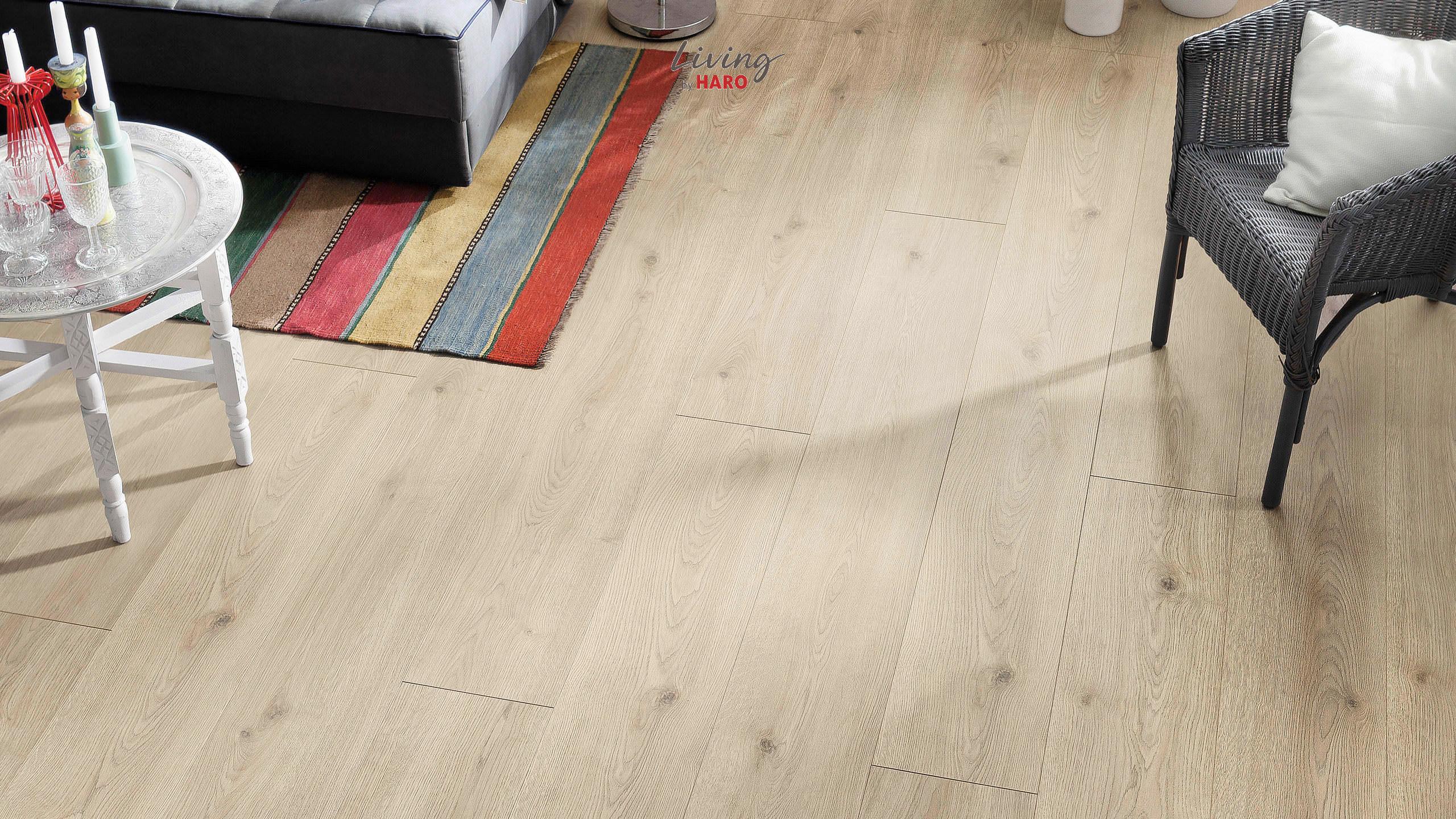 Laminatboden Eiche Toronto Steingr Auth Landhausdiele Stärke 8mm - Eichefarben/Weiß, Natur, Holzwerkstoff (220/24,3/0,8cm) - Living by HARO