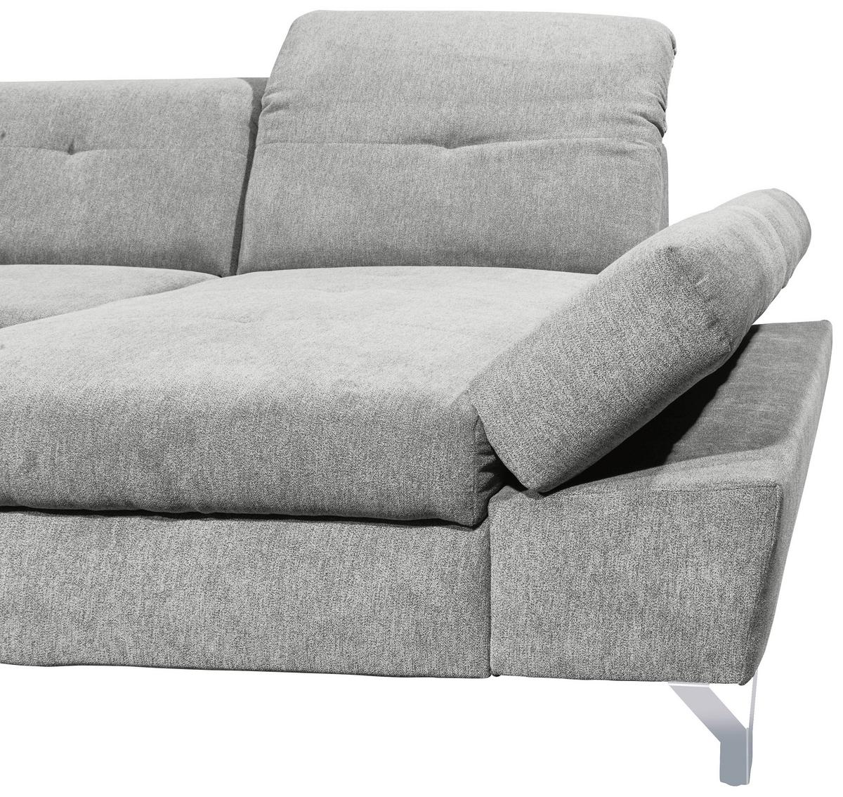 Ecksofa Melfi Schlammfarben U: 245 Cm - Schlammfarben/Silberfarben, MODERN, Textil (245/350/168cm) - MID.YOU