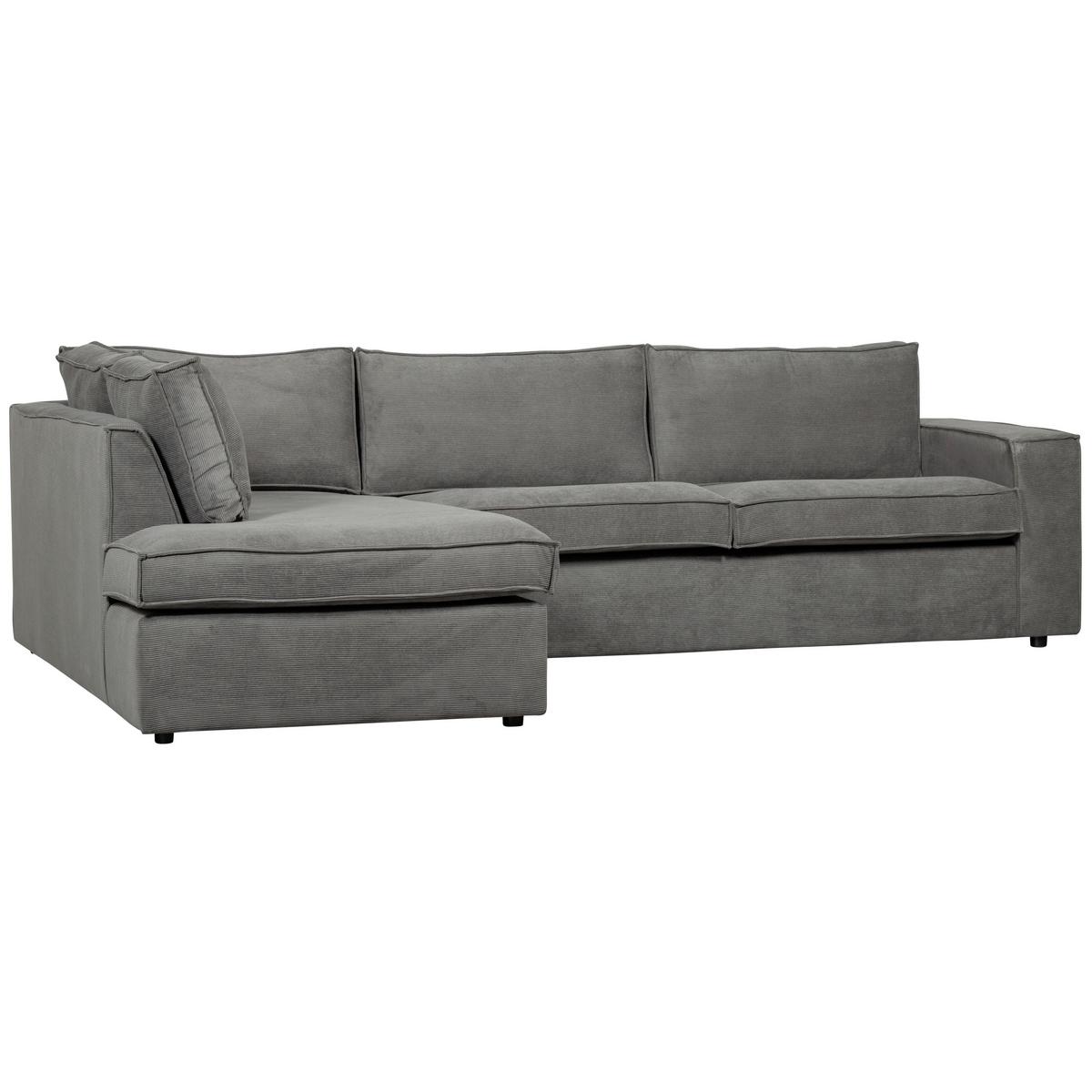 Ecksofa Thomas Dunkelgrau S: 197x283cm - Dunkelgrau/Schwarz, Design, Textil (197/283cm) - Livetastic