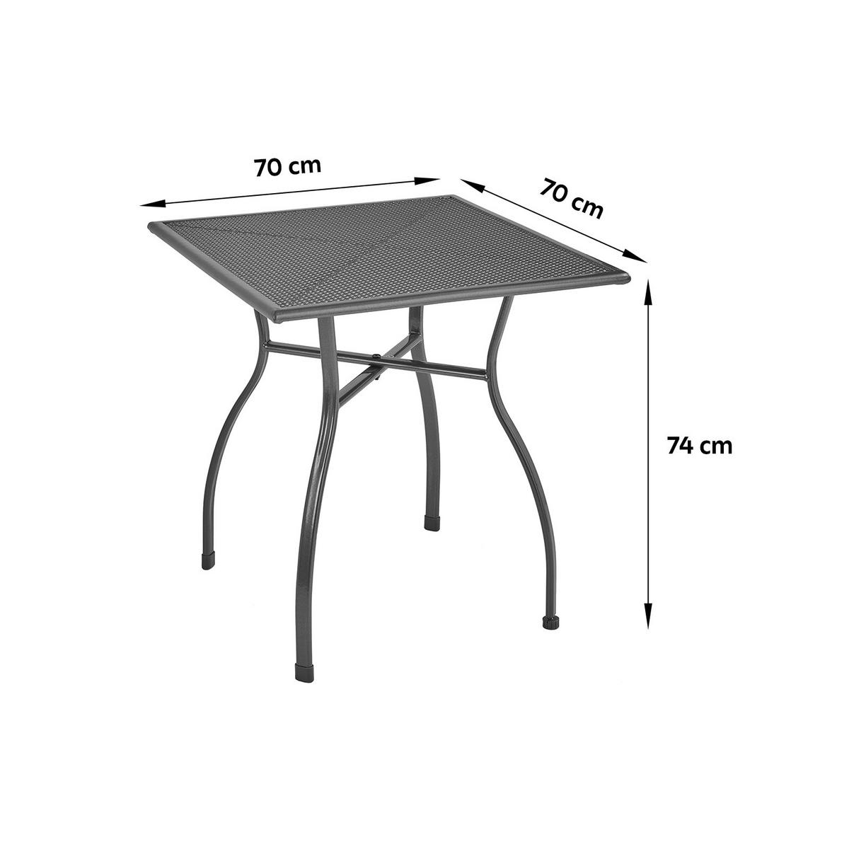 Gartentisch Toulouse Metall L 70 Cm - Anthrazit, MODERN, Metall (70/74/70cm) - Luca Bessoni