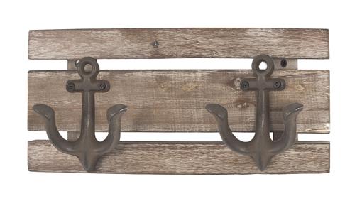 Nástěnný věšák SAILER 2 - hnědá, Romantický / Rustikální, dřevo (36/14/7cm) - Mömax