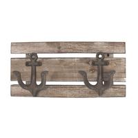 Nástenný vešiak SAILER 2 - hnedá, Romantik / Landhaus, drevo (36/14/7cm) - Mömax