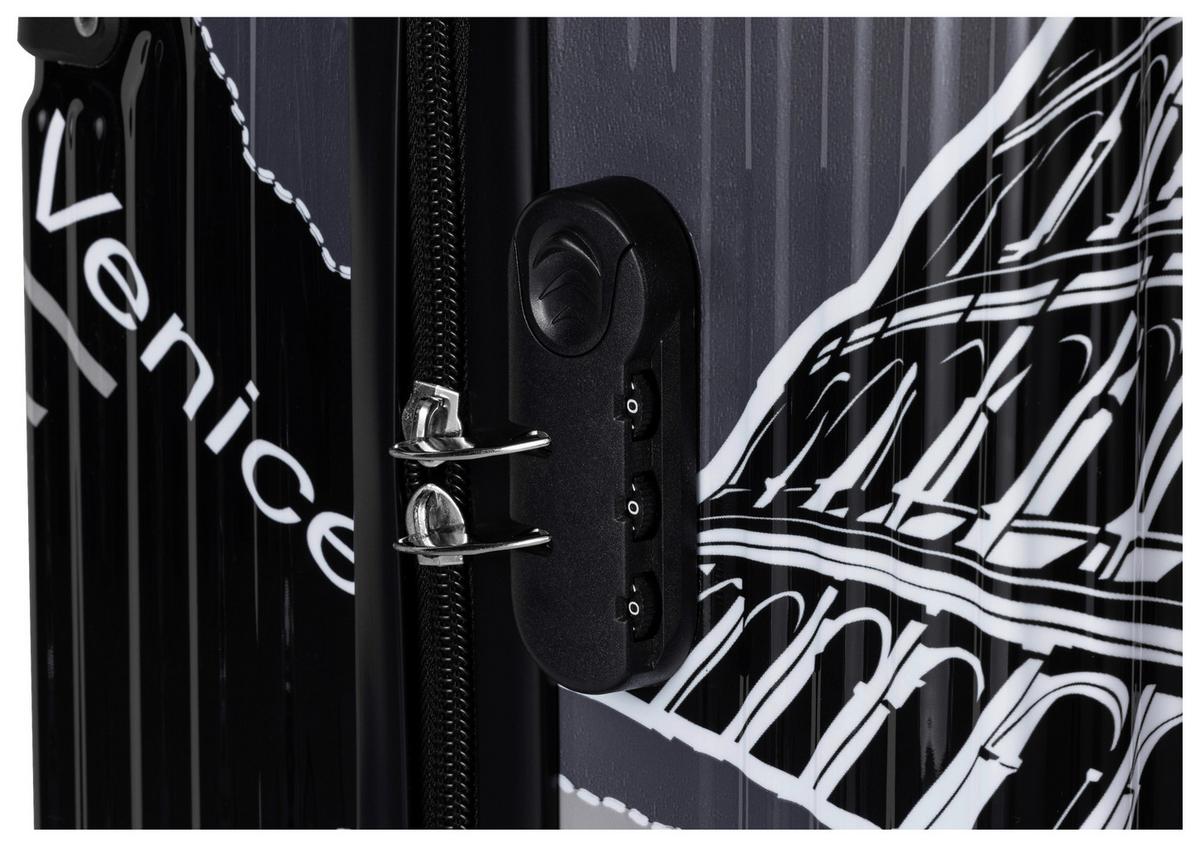 Reisekofferset Hilde - Schwarz/Grau, KONVENTIONELL, Kunststoff/Textil - Luca Bessoni