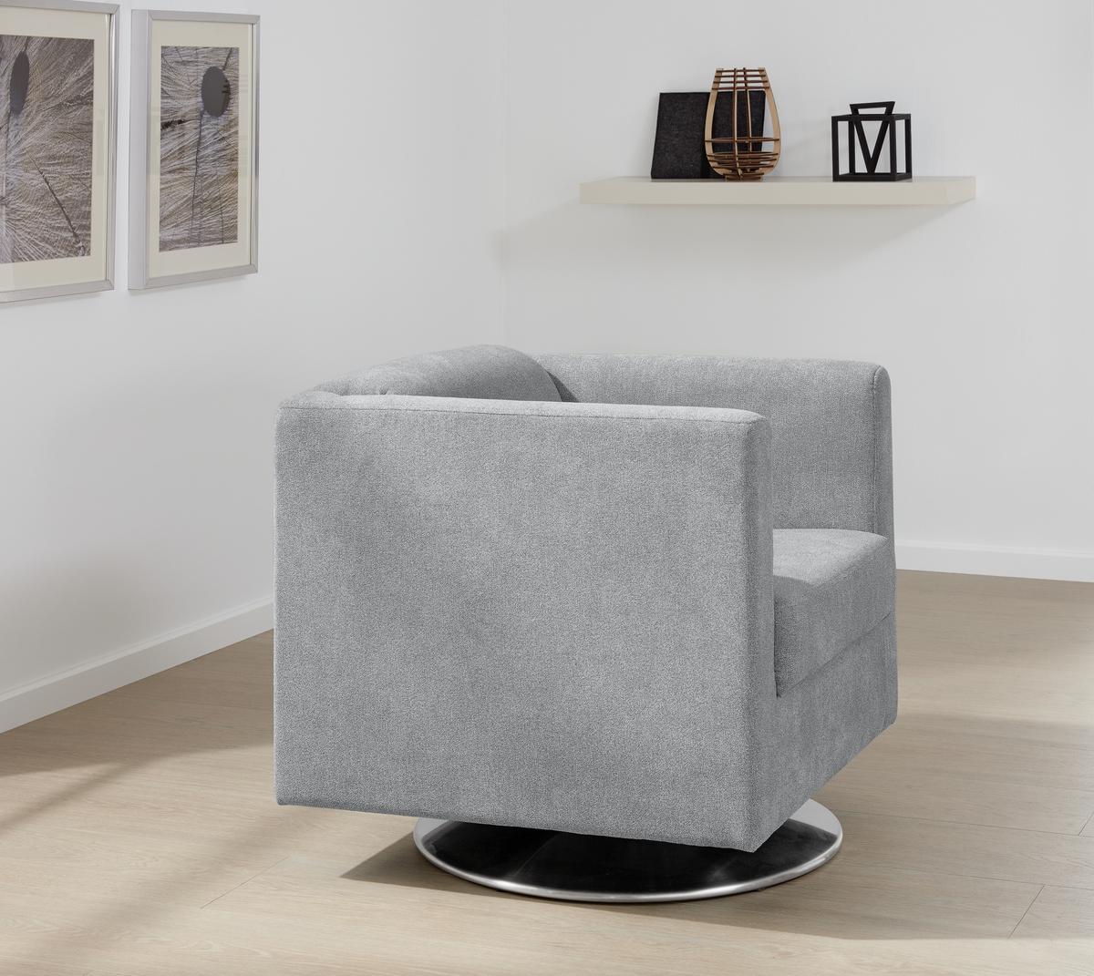 Designsessel Looks I - Chromfarben/Grau, Design, Textil (72/71/75cm) - LOOKS by W.Joop