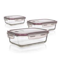 Skleněná dóza na potraviny 3 ks - Basics, sklo