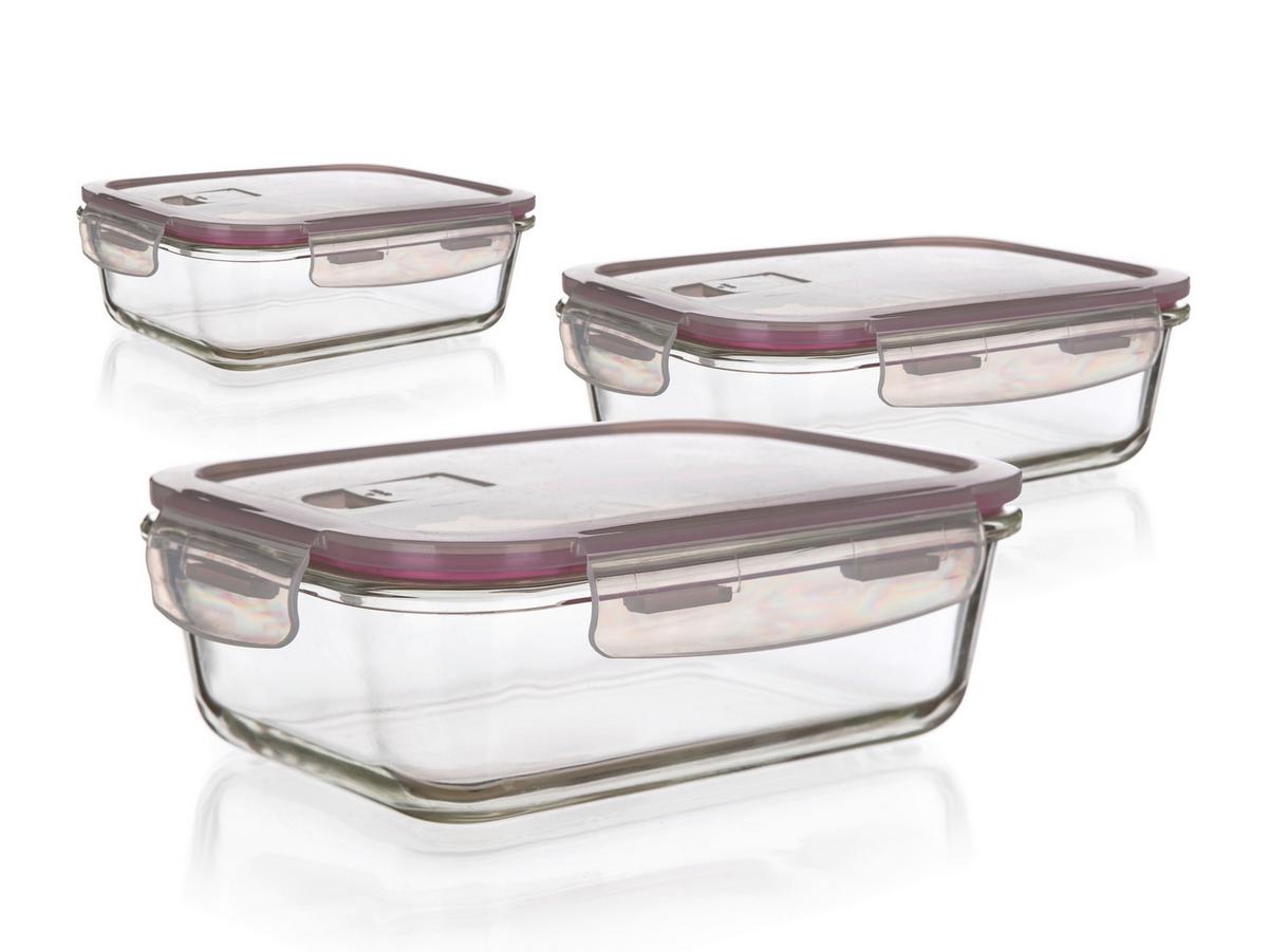 Skleněná dóza na potraviny 3 ks - Basics, sklo