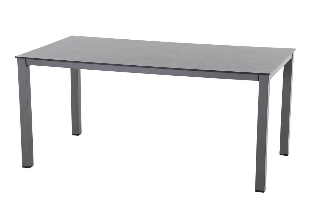 Gartentisch Metall/Kunststoff/ Holzwerkstoff L 160 cm - Anthrazit, KONVENTIONELL, Holzwerkstoff/Kunststoff (160/90/72cm) - Siena Garden