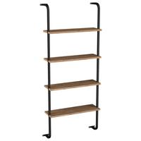 Wandregal Insasi Schwarz Honigeiche Dekor - Honigeiche/Schwarz, Design, Holzwerkstoff/Metall (64/150/20cm) - MID.YOU