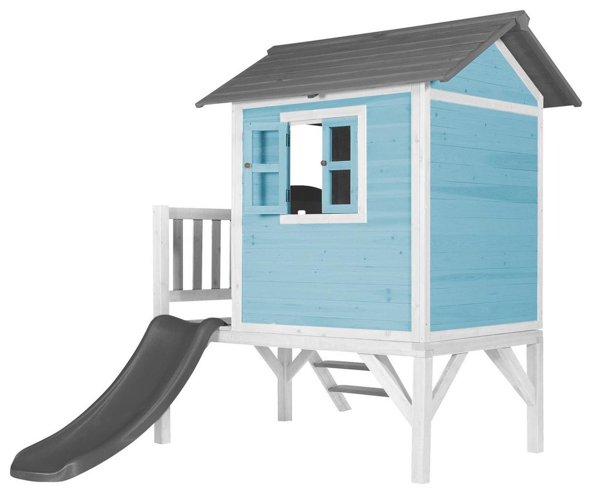 Spielhaus C050.002.81 - Blau/Weiß, KONVENTIONELL, Holz/Kunststoff (240/189/167cm) - Ambia Garden