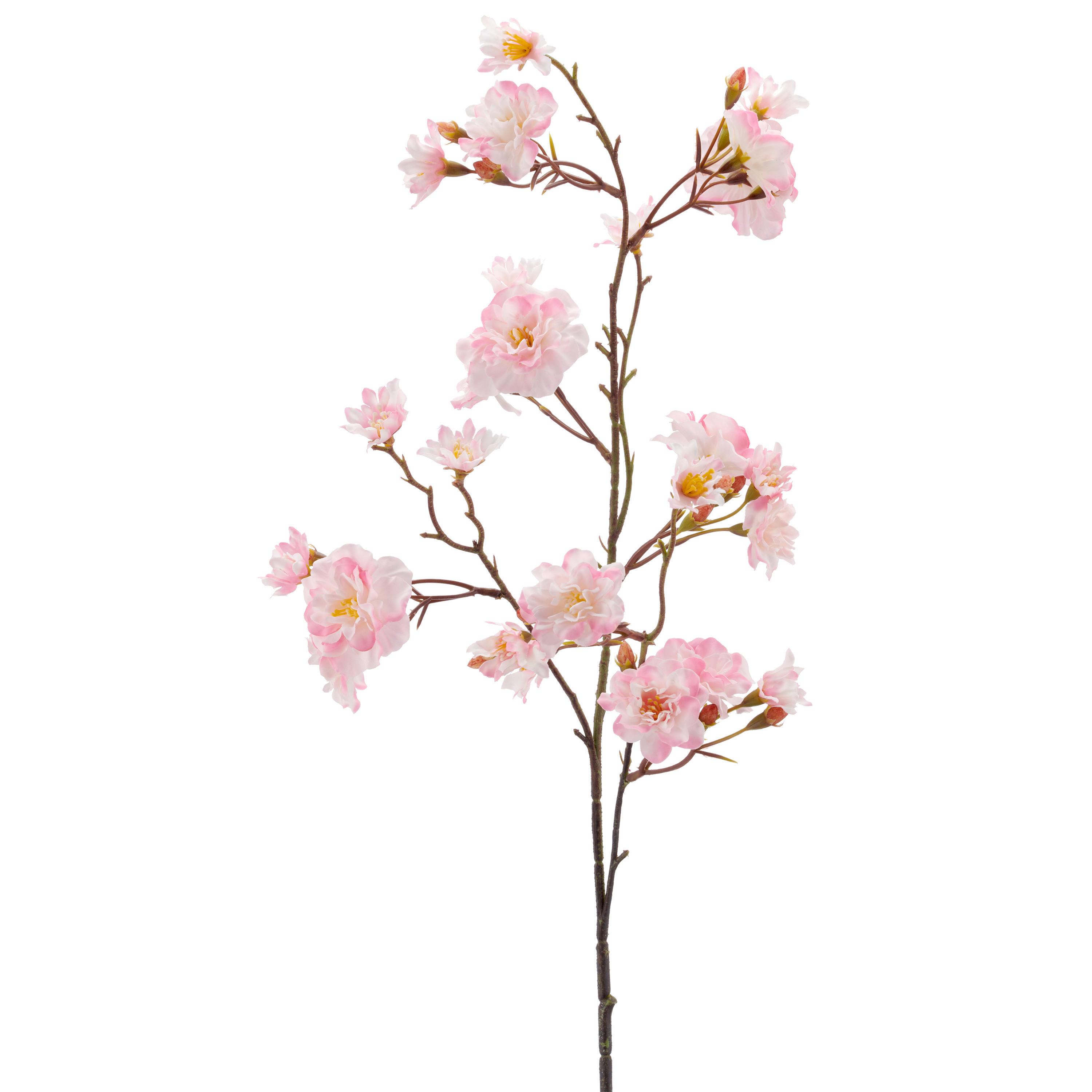 Kirschblütenzweig Kirschblütenzweig - Rosa/Grün, Basics, Kunststoff/Textil (80cm)