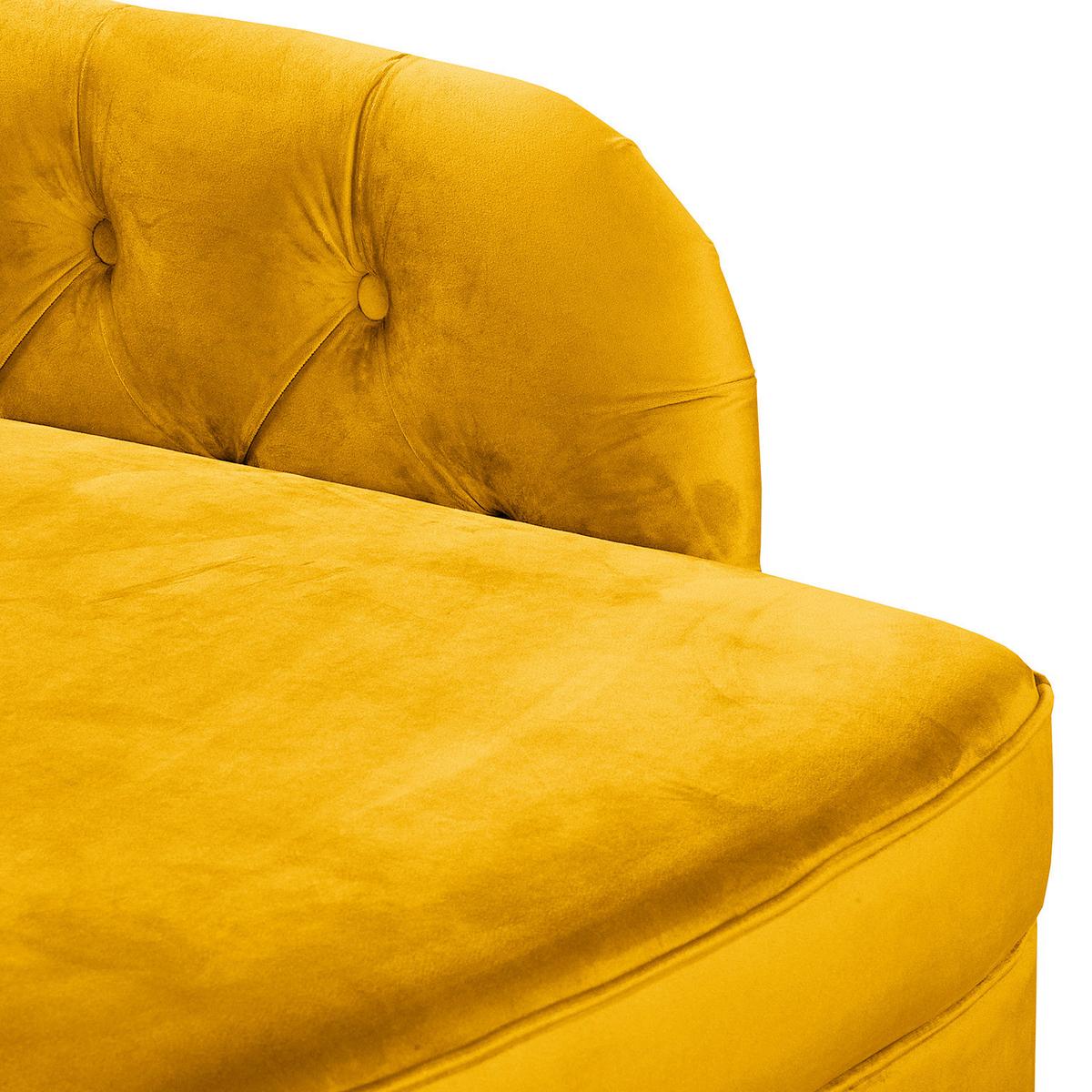 Récamiere Pako Senfgelb B: 185cm - Senfgelb/Braun, Design, Textil (185/93/75cm) - Livetastic