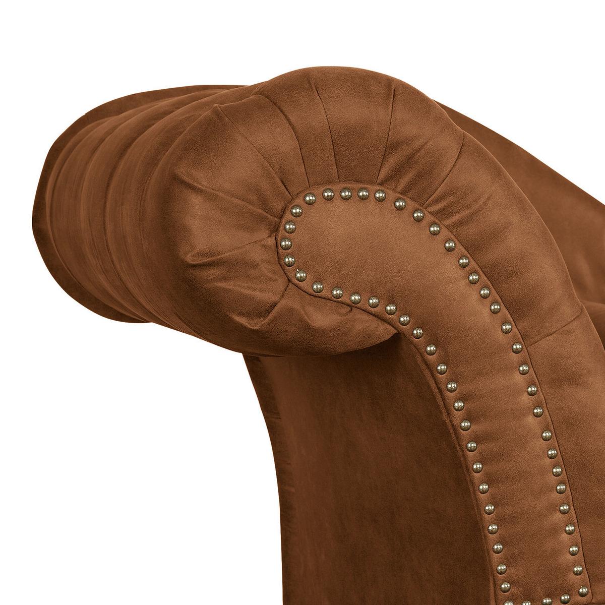 Récamiere Pako Cognac B: 185cm - Cognac/Braun, Design, Textil (185/93/75cm) - Livetastic