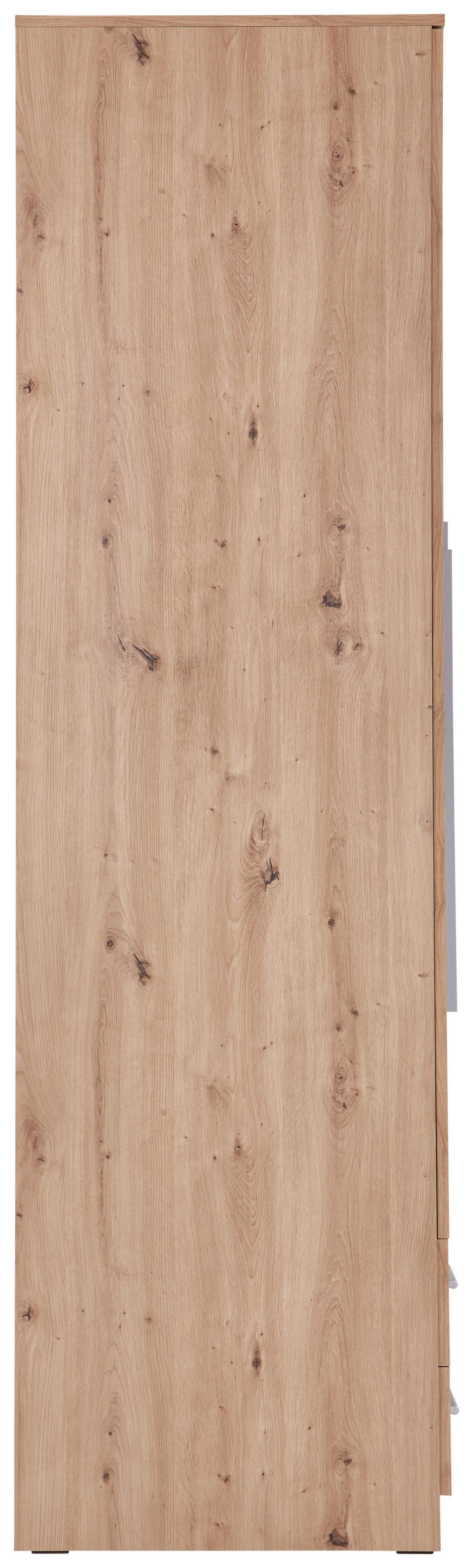 ŠATNÍ SKŘÍŇ JOHNNY - šedá/barvy dubu, Moderní, kompozitní dřevo/plast (90/216,3/59,9cm)