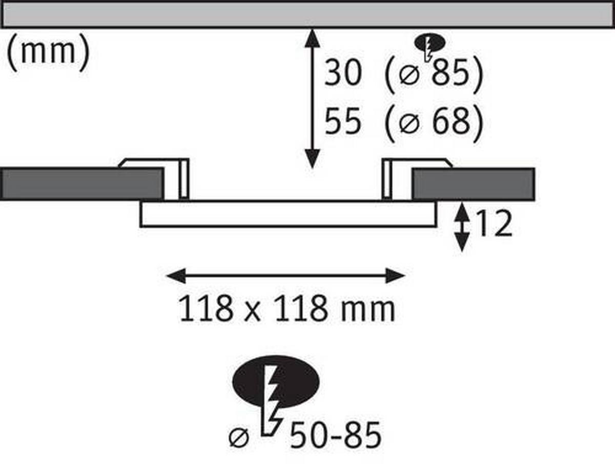Led-paneel L: 11,8 Cm 93041 - Weiß, Design, Kunststoff (11,8/11,8/5cm) - Paulmann