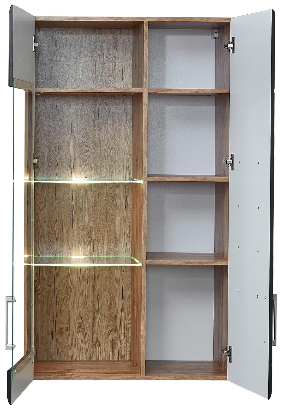 OBÝVACÍ STĚNA SONATE - černá/barvy dubu, Konvenční, kov/kompozitní dřevo (330/208/52cm) - Mömax