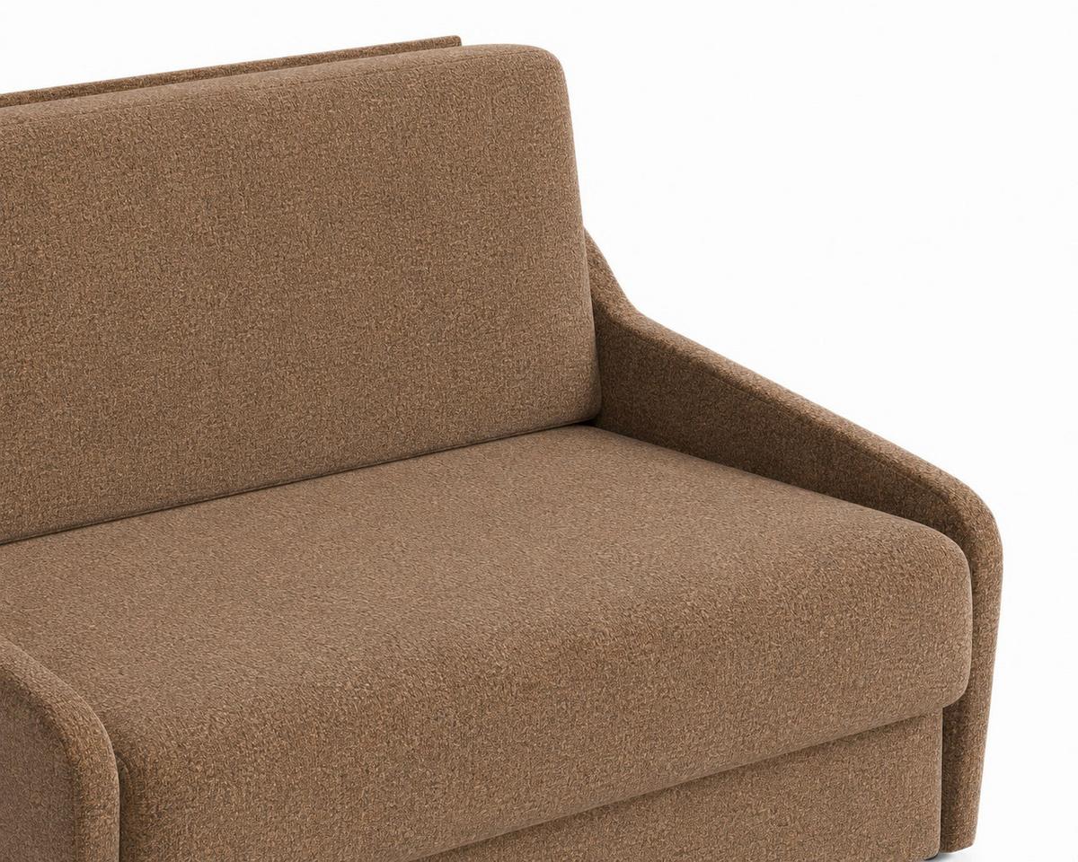 Schlafsofa Fly Rostfarben, B: 136 cm - Rostfarben/Schwarz, Design, Textil (136/86/113cm) - MID.YOU