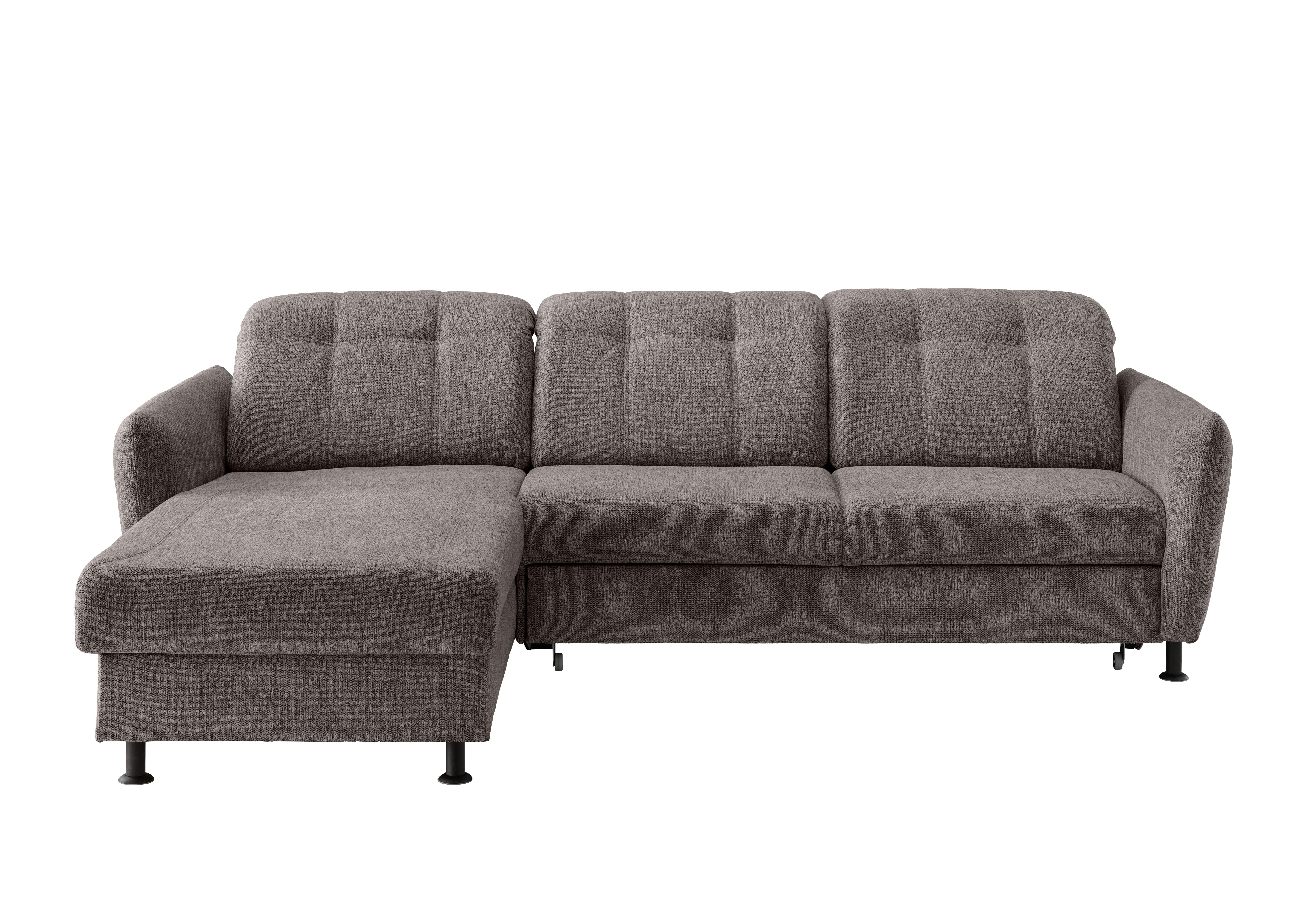 Ecksofa Minori Chenille Graubraun, S: 184x267 cm - Graubraun/Schwarz, MODERN, Textil (184/267cm) - Livetastic