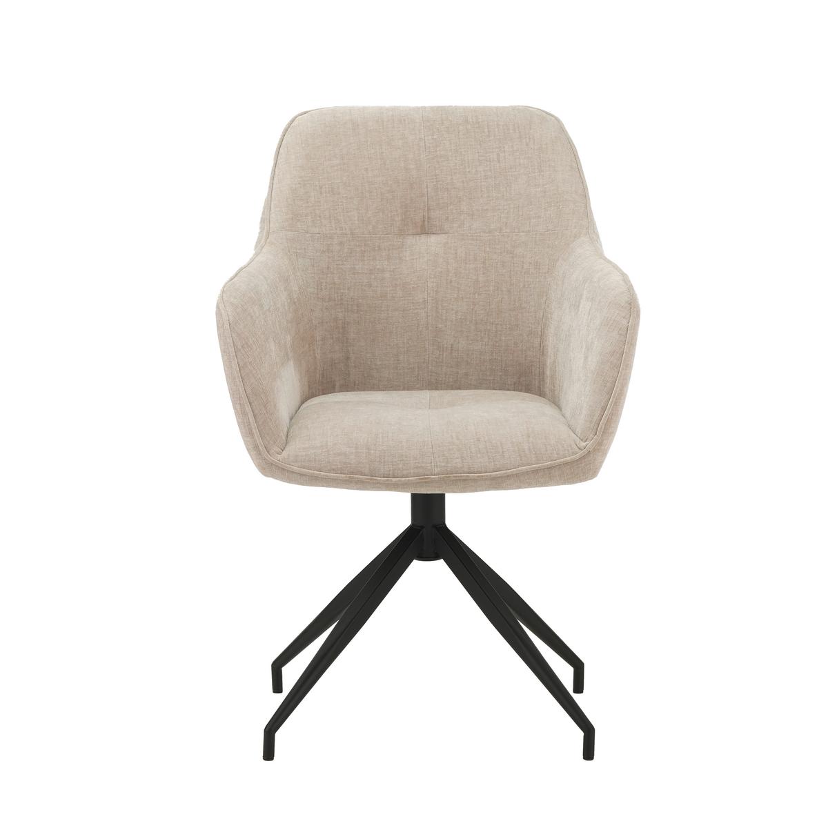 Armlehnstuhl Nancy Hellgrau B: 59 Cm - Hellgrau/Schwarz, MODERN, Textil/Metall (59/88/60cm) - MID.YOU