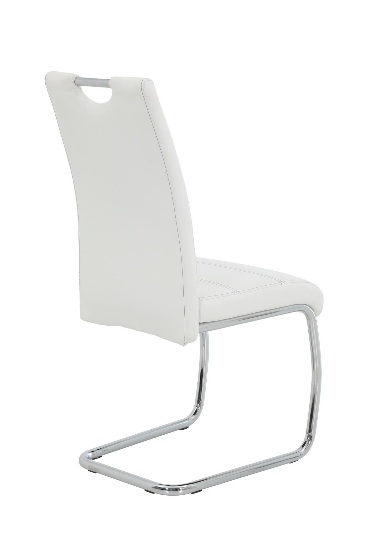 Schwingstuhl-set Flora S 4er-Set - Chromfarben/Weiß, MODERN, Textil/Metall (43/98/59cm) - MID.YOU