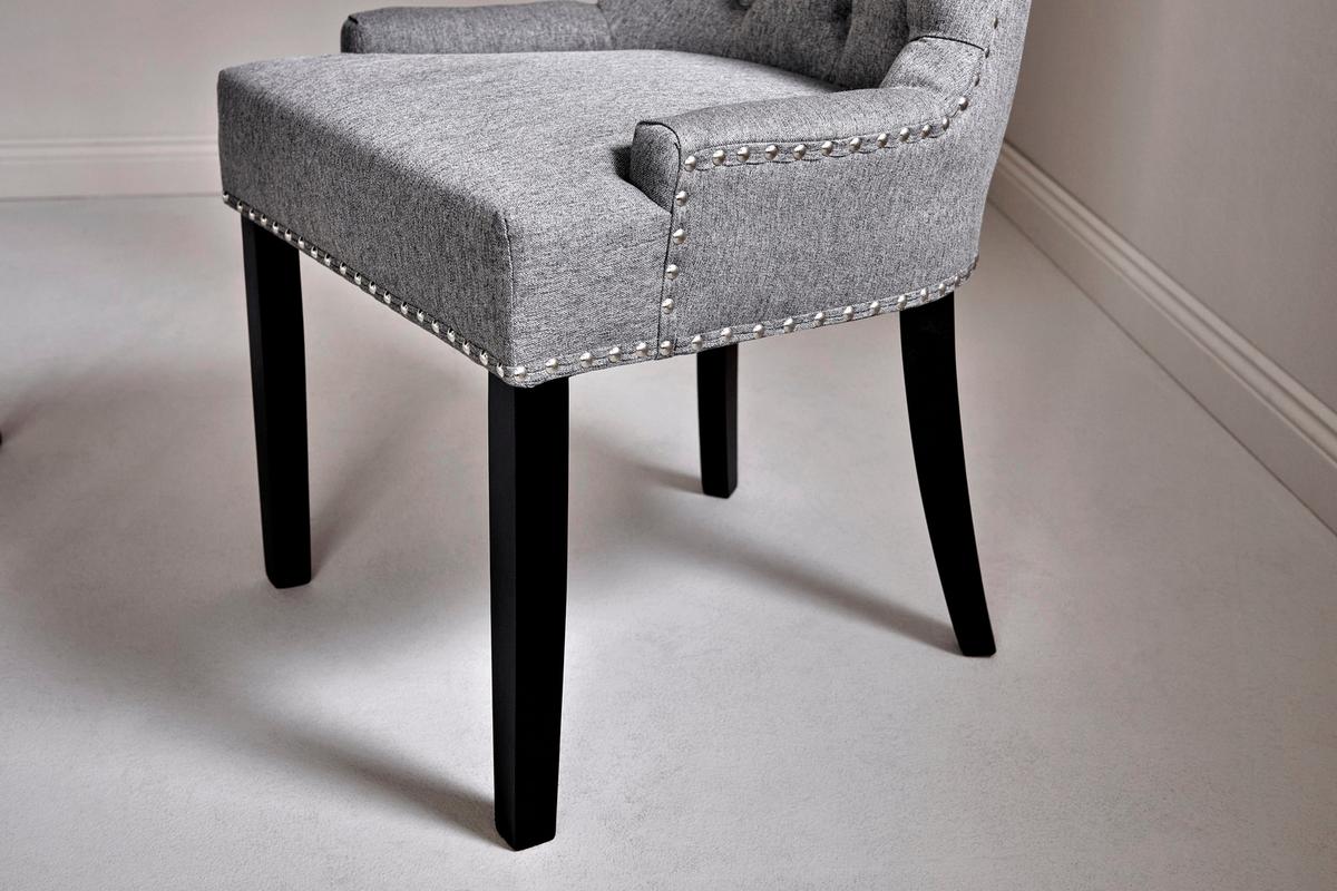 Stuhl Savik Devon Grau/schwarz B: 56 Cm - Schwarz/Grau, MODERN, Holz/Textil (56/62,5/91cm) - Livetastic