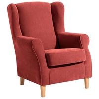 Ohrensessel Lorris - Buchefarben/Terracotta, Design, Textil (77/103/86cm) - Max Winzer