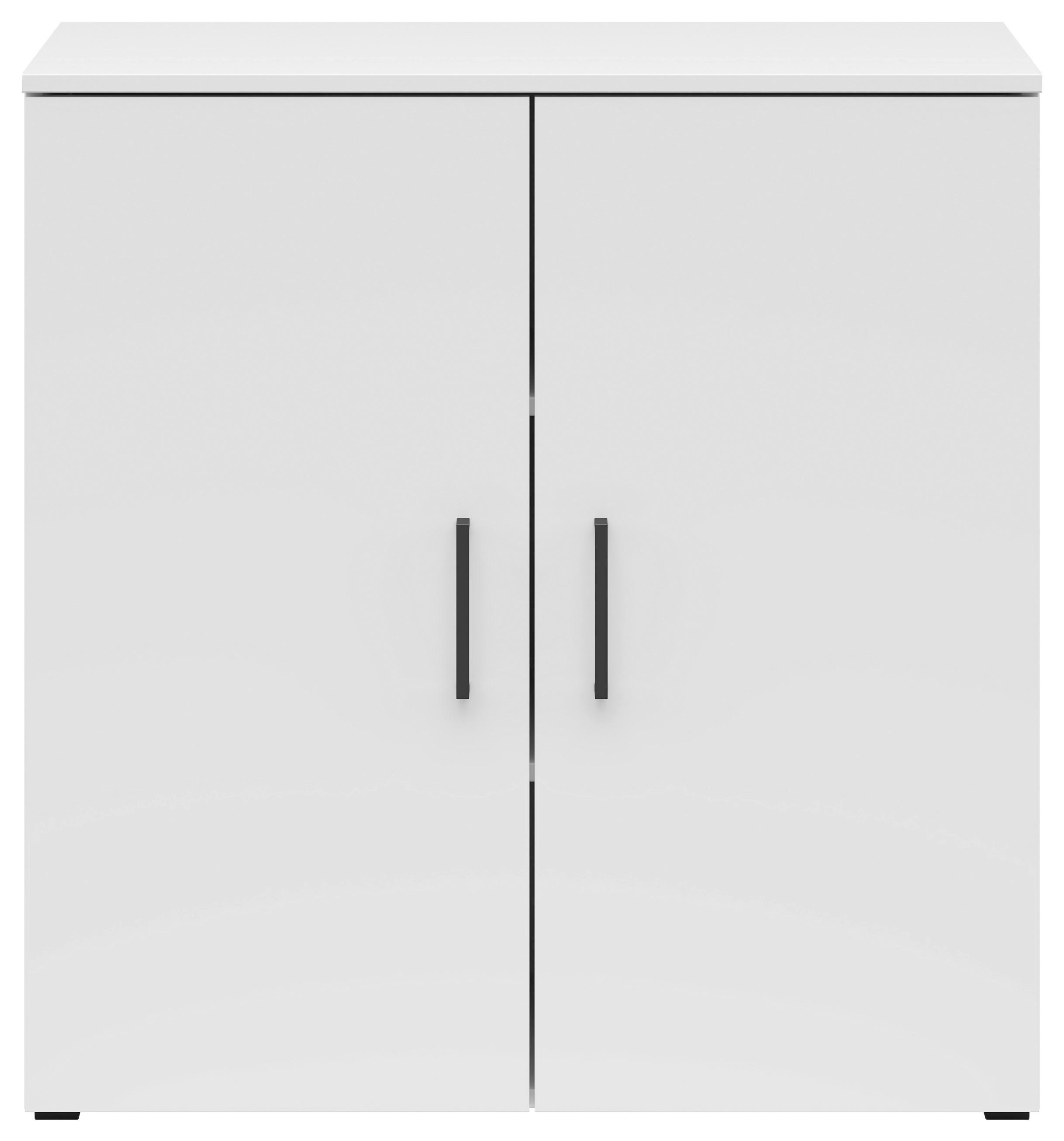 Komoda Cabinet š: 80 cm - bílá/černá, Moderní, kompozitní dřevo/plast (80/83/40cm)
