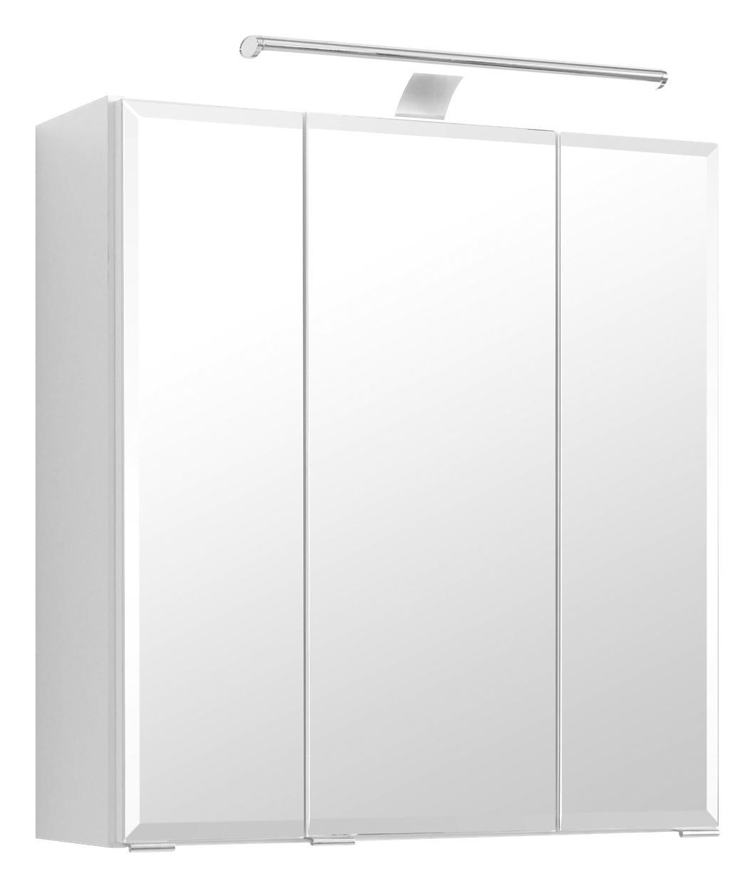 Spiegelschrank Belluno B:60 cm Weiß - Weiß, Basics, Glas/Holzwerkstoff (60/64/20cm)