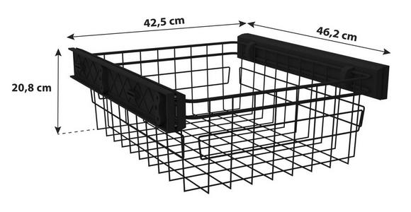 Wäschekorb Unit mit Vollauszug Anthrazit BxHxT 43x21x47 cm - Anthrazit, MODERN, Metall (42,5/20,8/46,2cm) - Ondega