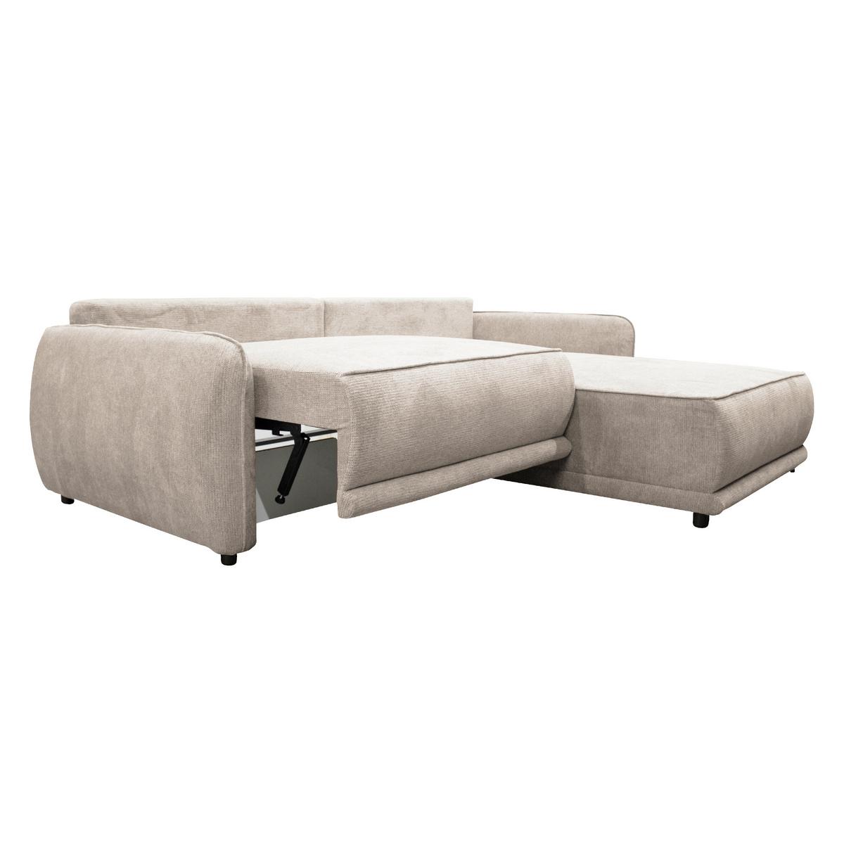 Ecksofa Fresh Beige 264x195 cm - Beige/Schwarz, Design, Textil (264/195cm) - MID.YOU