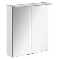 Spiegelschrank B.perfekt + Led Bxhxt: 60x69,5x23,5 Cm Weiß - Silberfarben/Weiß, MODERN, Glas/Holzwerkstoff (60/69,5/23,5cm) - MID.YOU
