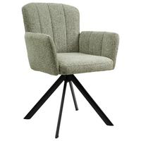 Otoční židle s područkami NORA zelená - černá/zelená, Moderní, kov/dřevo (61/87/65cm) - Premium Living