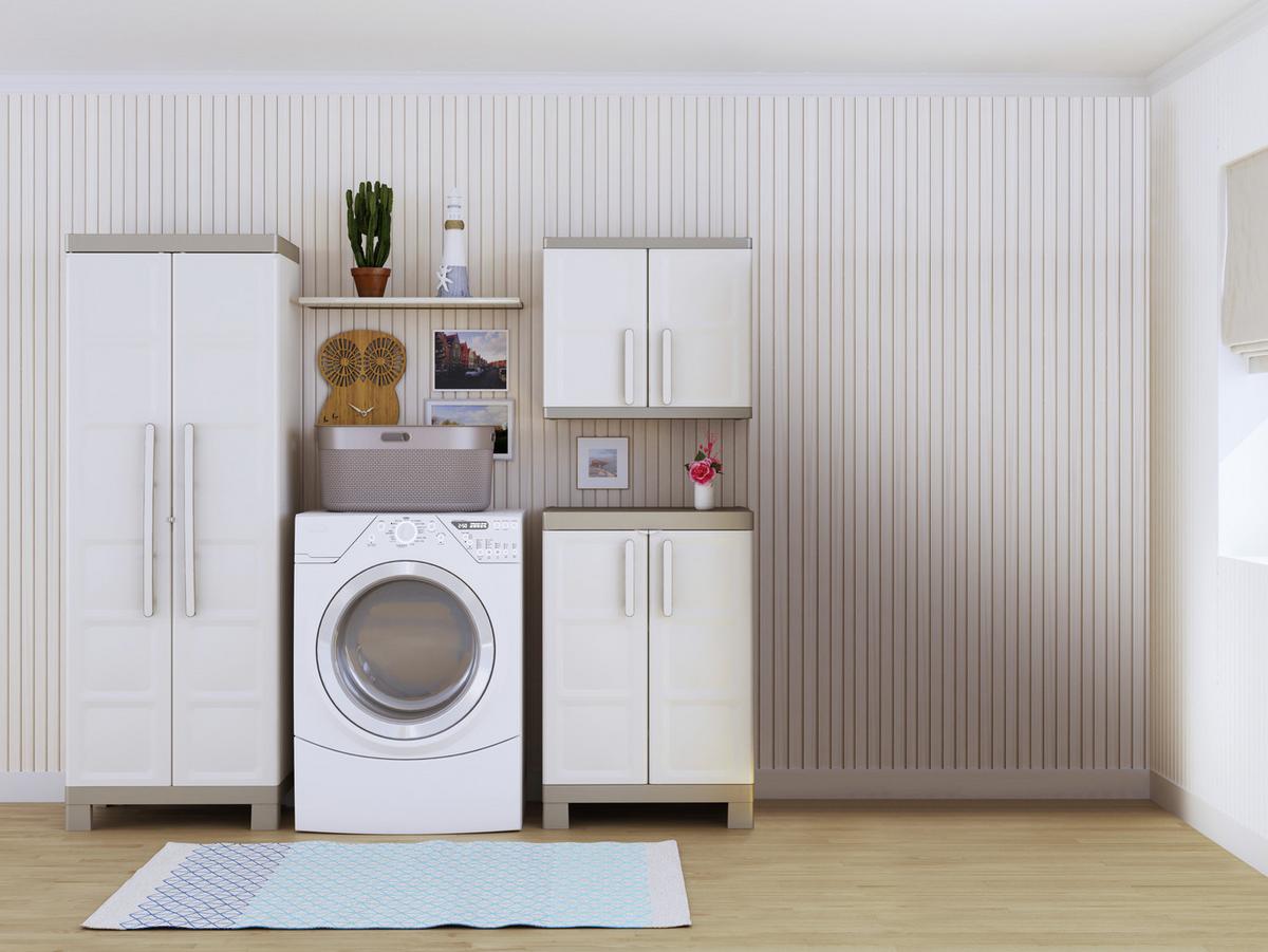 Kunststoffschrank E-Com - Excellence - Taupe/Beige, MODERN, Kunststoff (65/97/45cm) - Keter