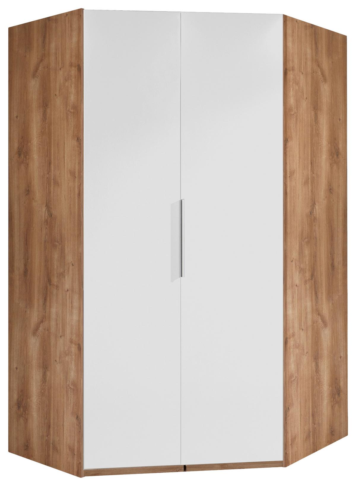 Eckschrank B: 120 cm Level Weiß / Eichefarben - Eichefarben/Weiß, MODERN, Holzwerkstoff (120/236/120cm) - MID.YOU