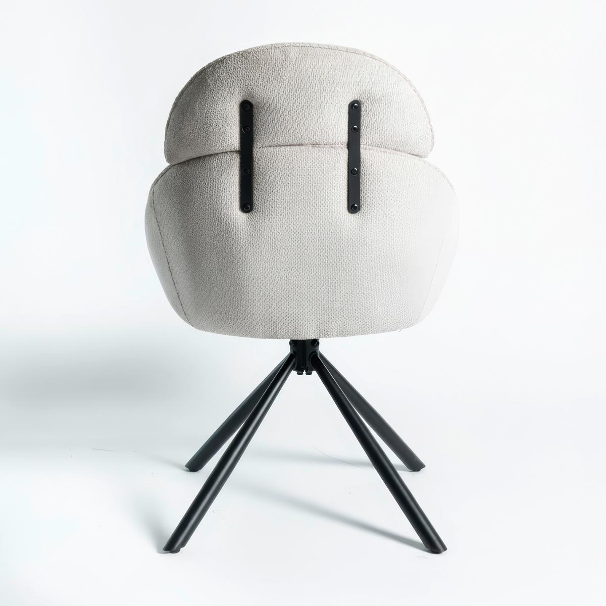 Stolička s podrúčkami Maira, bledo-sivá, s látkovým poťahom - čierna/svetlosivá, Modern, kov/textil (59,5/93/66cm) - Bessagi Home