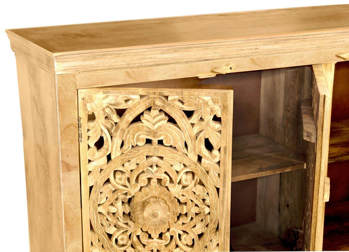 Sideboard Mangoholz B: 140cm - Naturfarben, Design, Holz (140/90/40cm) - MID.YOU