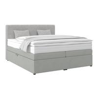 Boxspringbett Mit Topper M. Bettkasten 180x200 Cm Rossa - Silberfarben/Schwarz, MODERN, Holzwerkstoff/Textil (180/200cm)