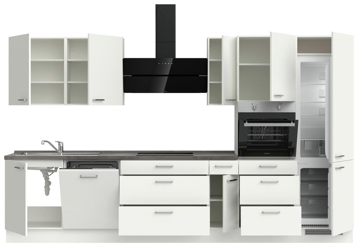 KÜCHENLEERBLOCK TOUCH HIGH - LINE, H12 RECHTS - Weiß/Grau, MODERN, Holzwerkstoff (360cm) - Nobilia