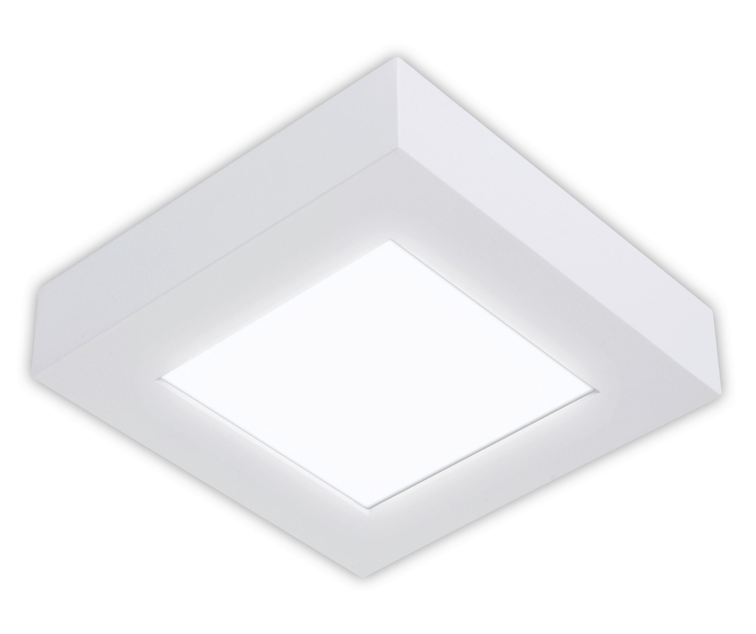 LED-Deckenleuchte L: 17 cm 1-Flammig - Weiß, Design, Kunststoff/Metall (17/17/4cm) - Näve