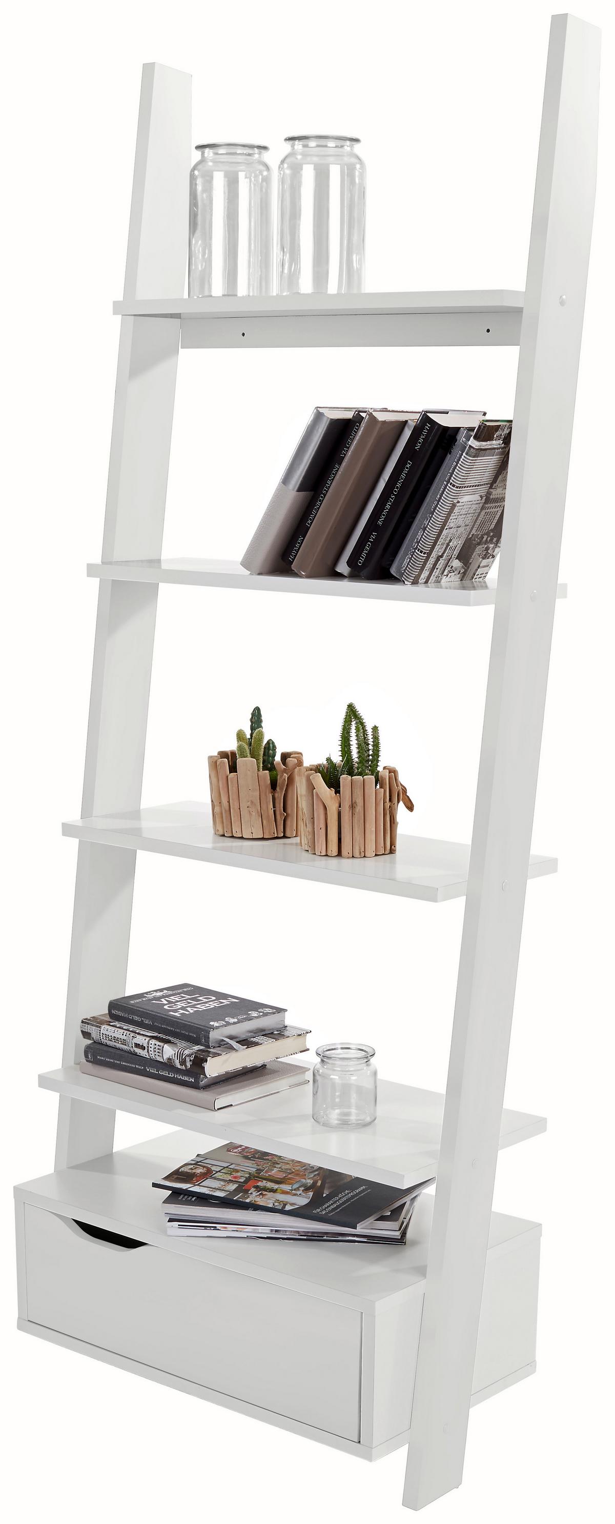 Regal Mit Lade Flo B: 65 Cm Weiß - Weiß, MODERN, Holzwerkstoff (65/176/34,2cm)