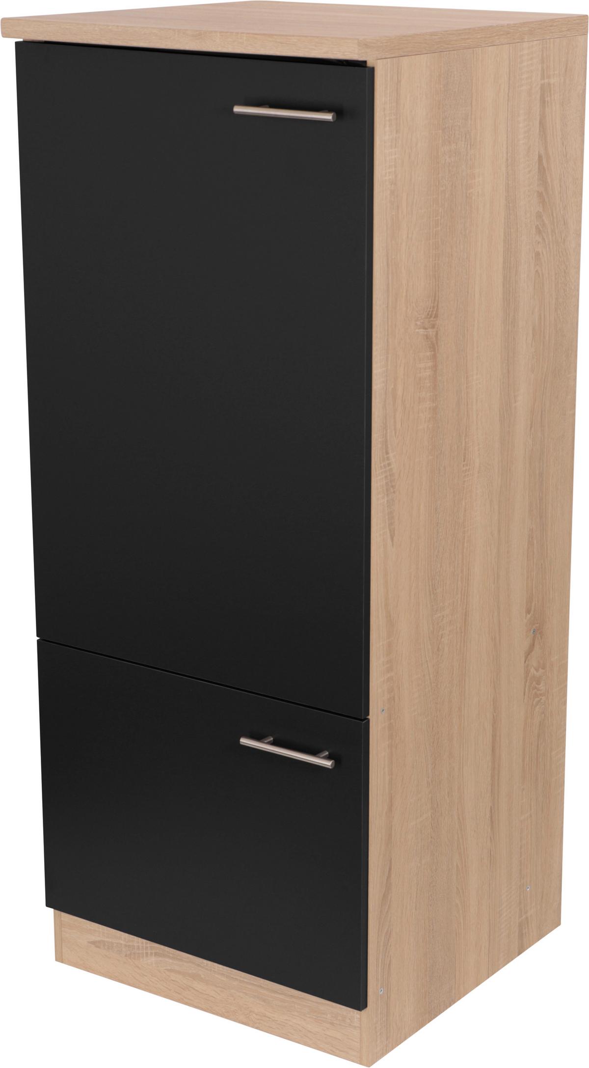 Geräteumbauschrank Merle Schwarz, Eiche Dekor B: 60 cm - Eichefarben/Schwarz, Basics, Holzwerkstoff (60/144,8/60cm) - Respekta