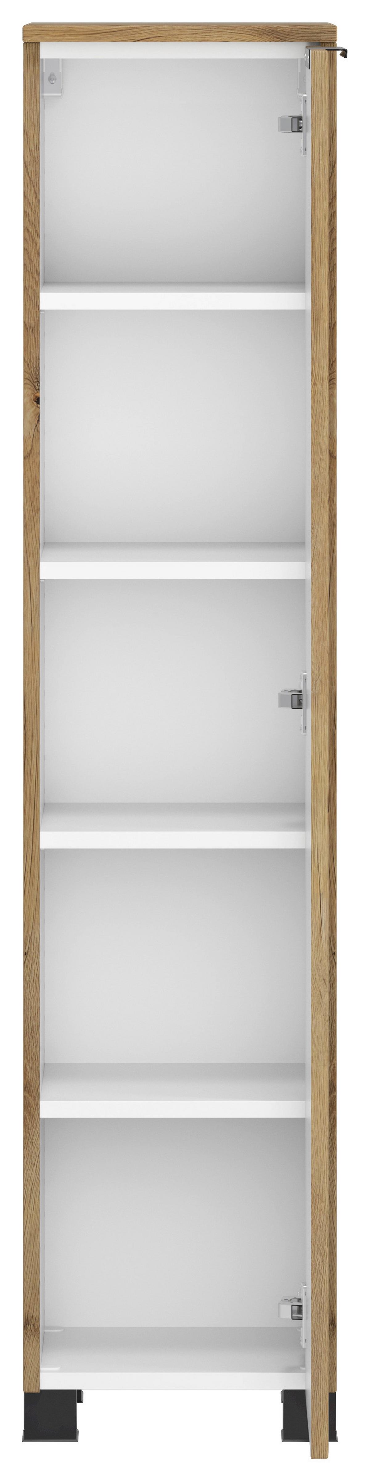 Midischrank Sevilla Eiche Artisan Dekor - Schwarz/Eiche Artisan, MODERN, Holzwerkstoff (30/130/35cm) - Held