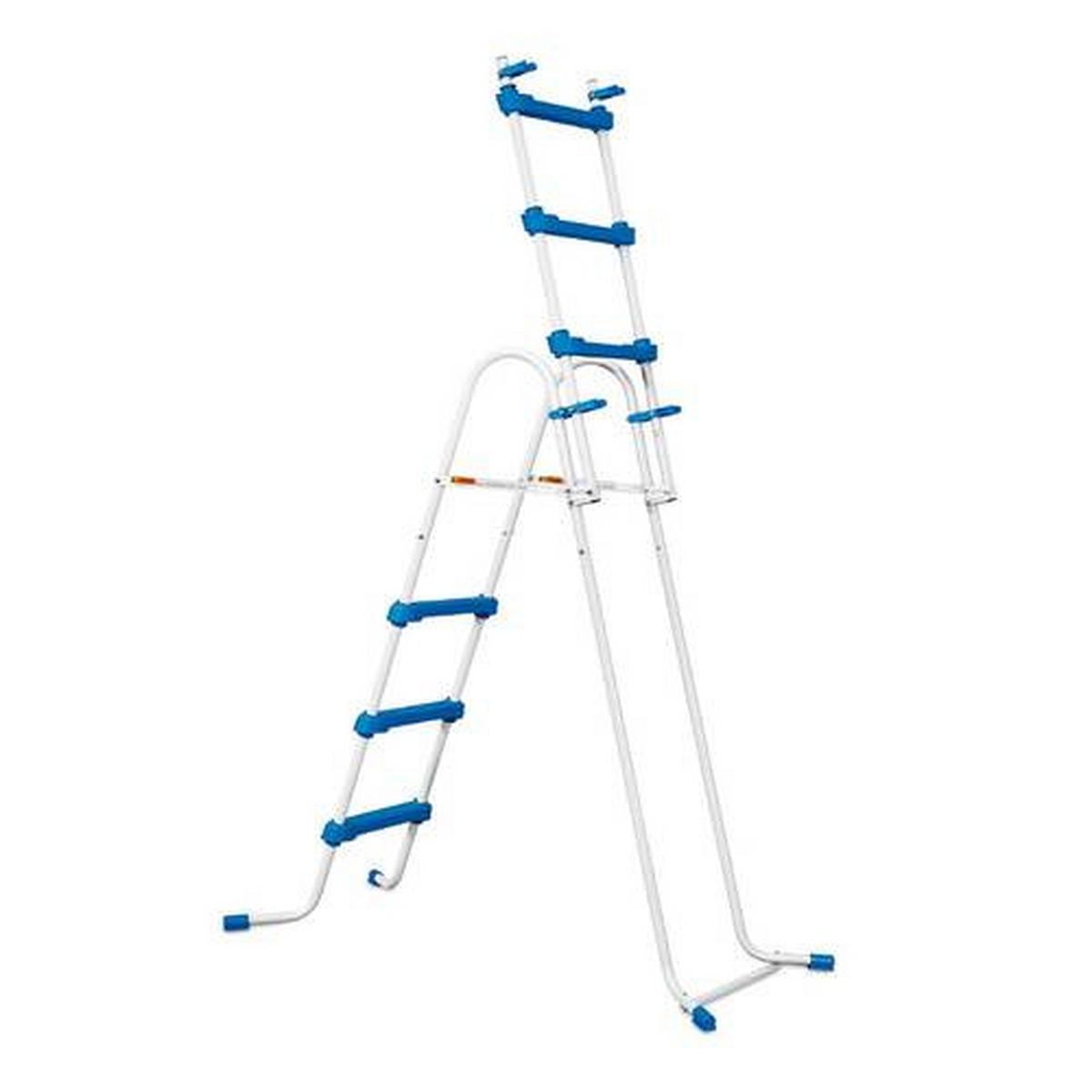 Poolleiter Pool Leiter 91 cm - Blau/Weiß, Basics, Metall (91cm)