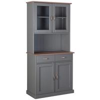 Kredenc LUZERNA sivá - hnedá/medená, Konventionell, kov/drevo (90/190/45cm) - MID.YOU