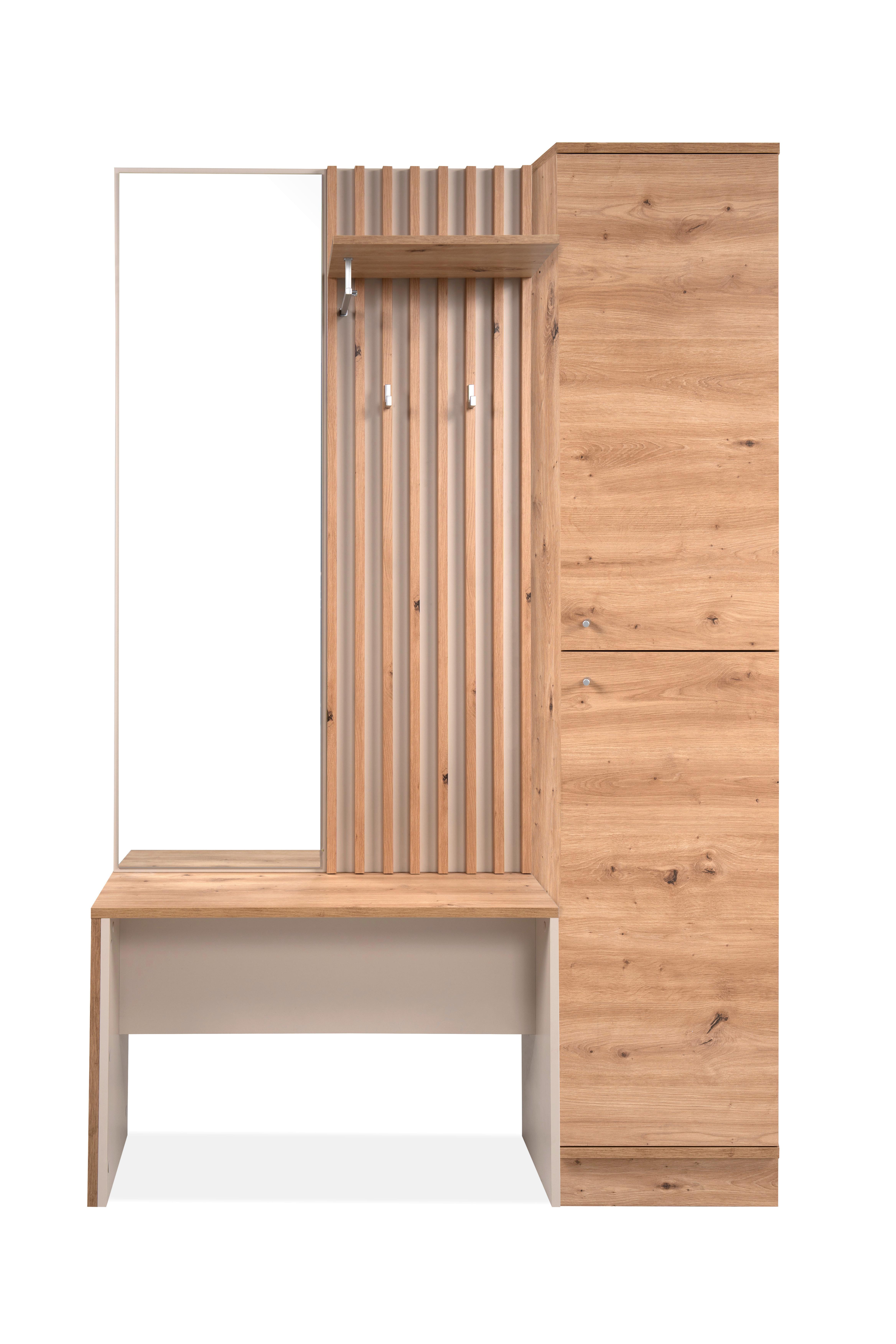 Garderobe Medan Kaschmir/Eiche Dekor B: 122cm