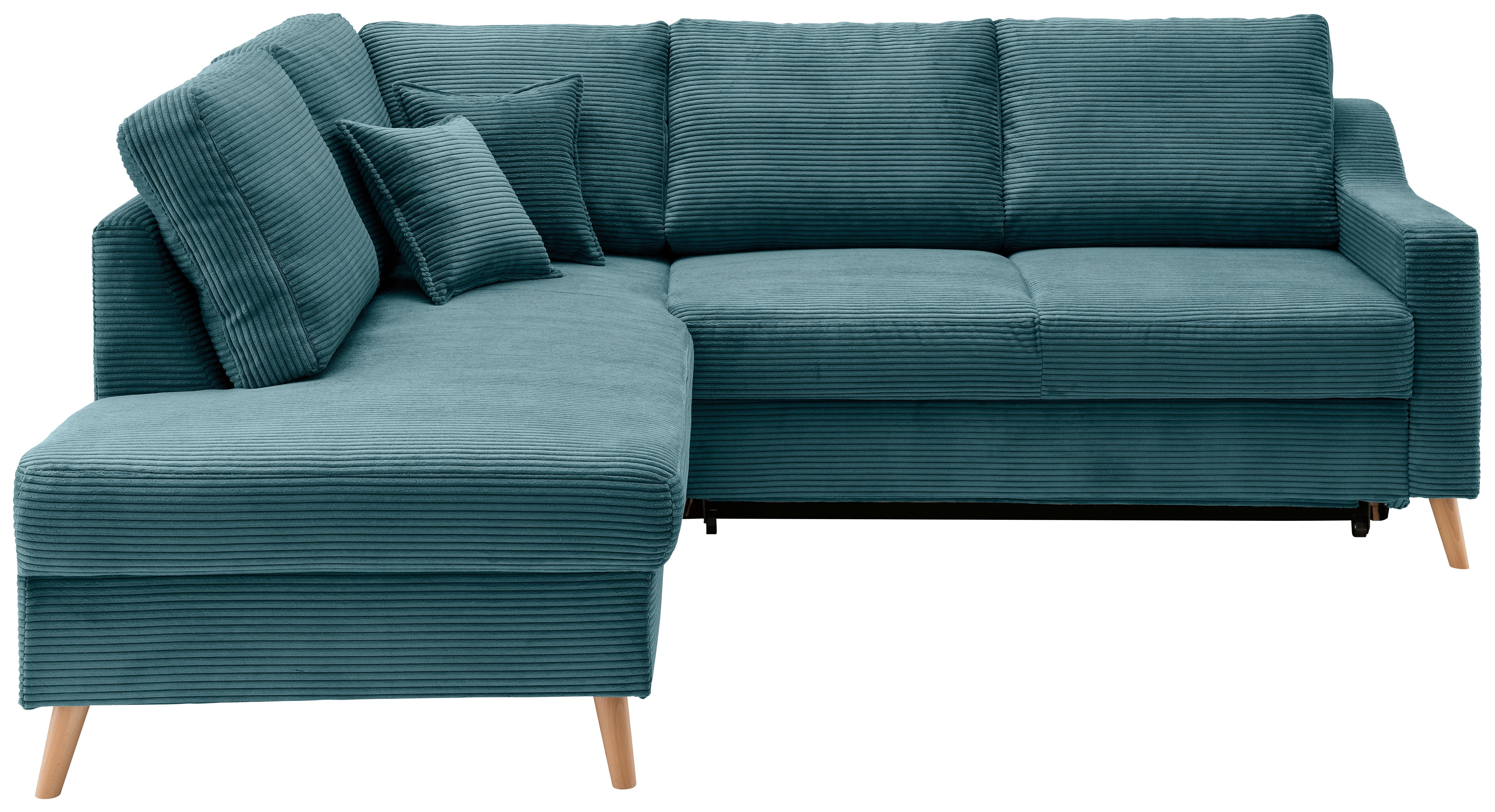 Ecksofa Valentina Petrol S: 200x230 Cm - Petrol/Naturfarben, MODERN, Textil (200/230cm) - Livetastic
