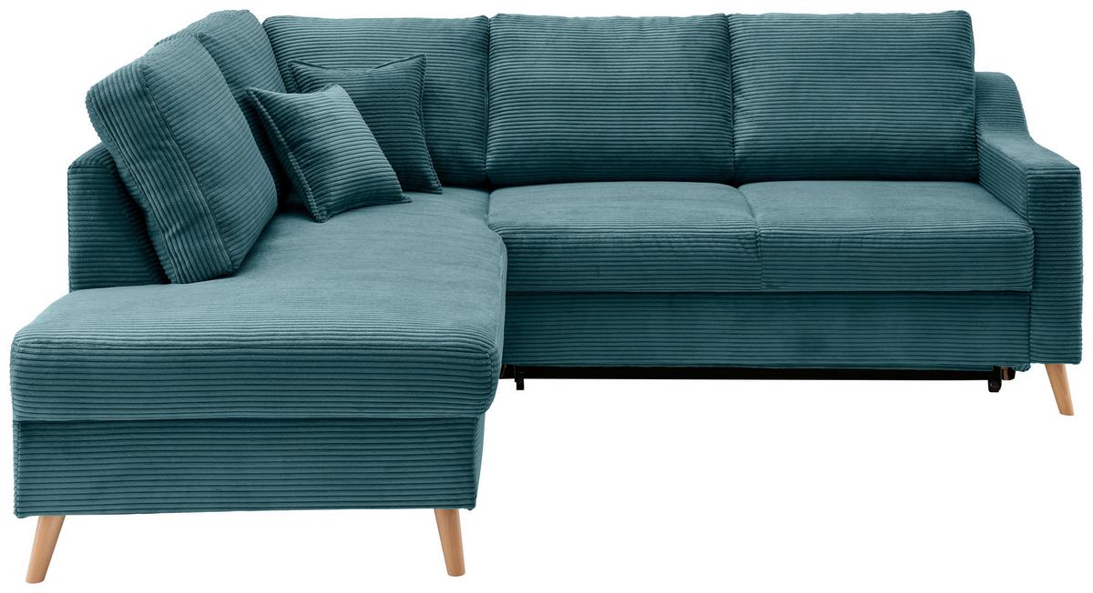 Ecksofa Valentina Petrol S: 200x230 Cm - Petrol/Naturfarben, MODERN, Textil (200/230cm) - Livetastic