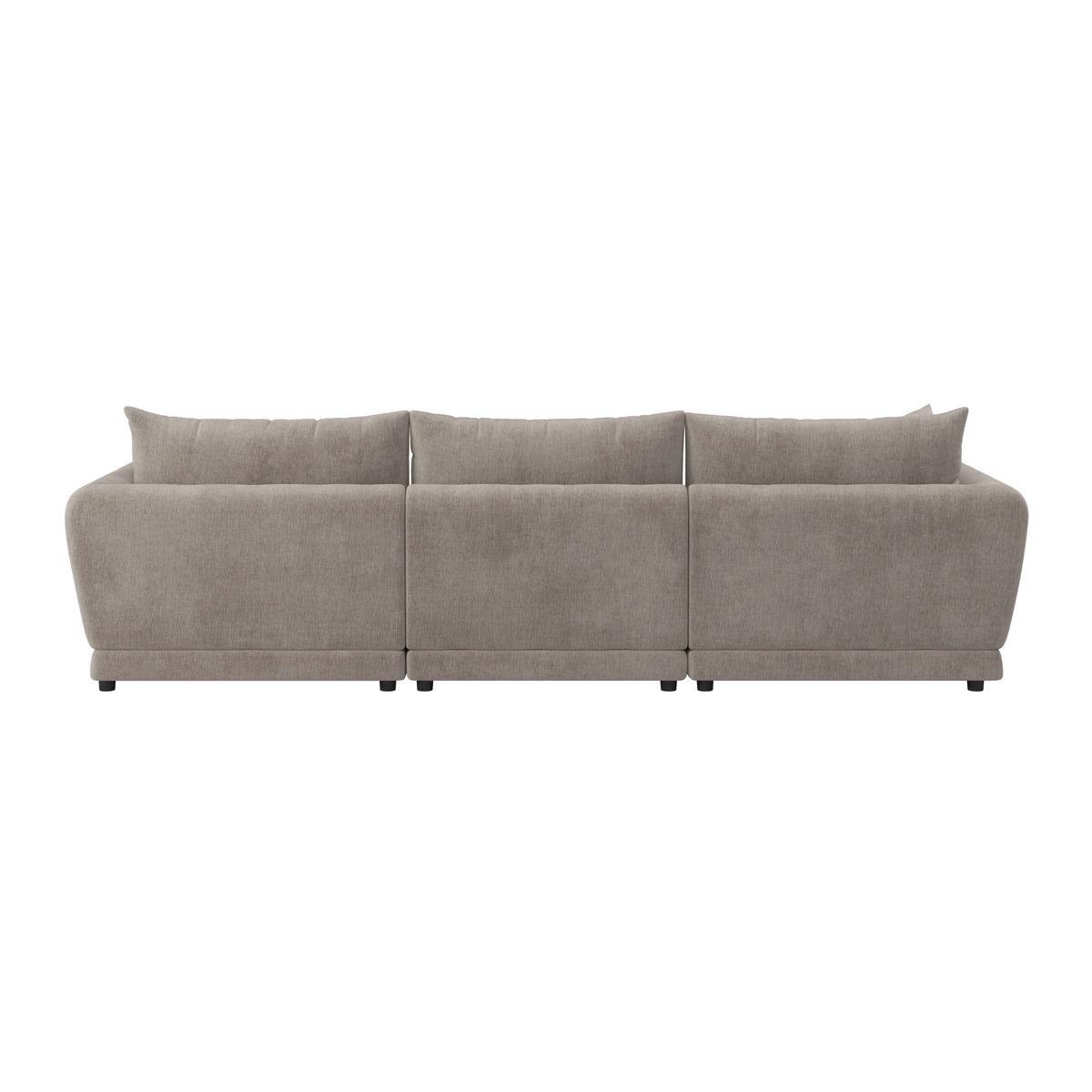 Sedací souprava NICOLE, pravá, béžová, max. do 480 kg - černá/šedobéžová, Moderní, dřevo/textil (306/87/162cm) - Bessagi Home