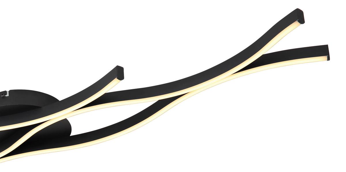 LED-Deckenleuchte Geronimo Schwarz Weiß L: 108 cm - Schwarz/Weiß, Design, Kunststoff/Metall (108/18/6cm) - Globo
